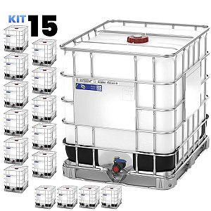 Kit com 15 IBC Containers 1000 Litros Certificado - Standard