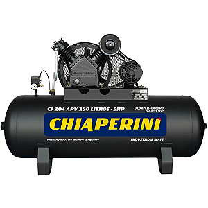 Compressor de Ar 20 Pés 250 Litros Trifásico Alta Pressão Industrial 20+APV 20/250L - CHIAPERINI