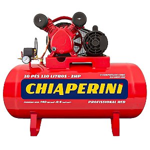 Compressor de Ar média pressão 10 pcm 110 litros - Chiaperini Trifásico 220/380V