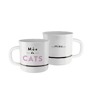 Caneca Porcelana 200ml - Mãe de Cats