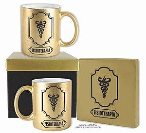 Caneca Dourada com caixa- Fisioterapia