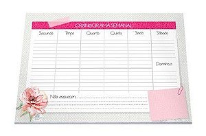 Planner Cronograma Semanal - Rosa floral