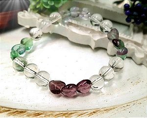 Pulseira de Fluorita com Cristal