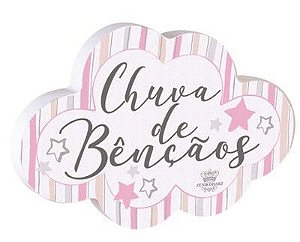 Enfeite de Mesa nuvem ROSA - Chuva de Bençãos