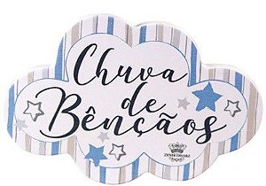 Enfeite de Mesa nuvem AZUL - Chuva de Bençãos