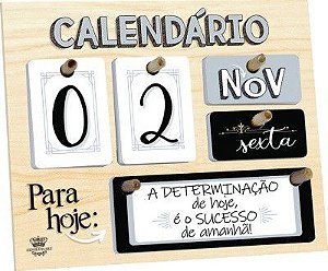 Calendário permanente de mesa com Mensagens - Bege