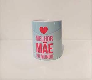 Caneca Cerâmica Azul - Melhor Mãe do Mundo