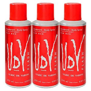 Kit 3 Unidades Ulrich De Varens Body Spray Udv Flash 200ml