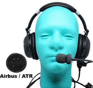 Fone Headset para Airbus ou ATR com Cancelamento e Bluetooth Plug 5 Pin XLR