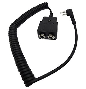 Adaptador Headset Avião Dual Plug para Rádio HT Aeronáutico iCOM IC-A