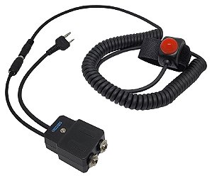 Conversor Fone Aviação Dual Plug para Rádio Aeronáutico Portátil iCOM IC-A com PTT