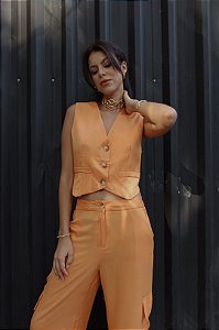 COLETE ALFAIATARIA LARANJA