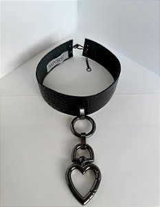 CHOCKER COURO BLACK HEART