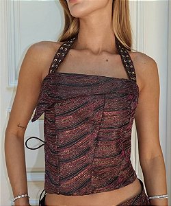 TOP JACQUARD METALIZADO