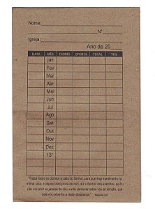 Envelope de Dízimo Controle Anual - Papel Pardo