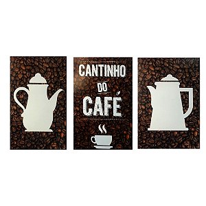 Kit Quadros MDF 20cmx30cm - Cantinho Do Café