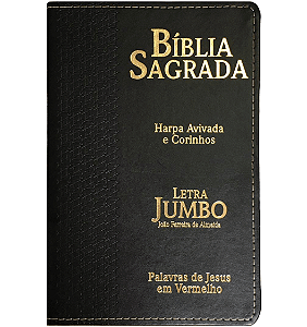 Bíblia RC  Letra Jumbo com Harpa Avivada e Corinhos - Preta