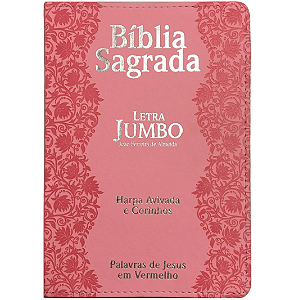Bíblia RC  Letra Jumbo com Harpa Avivada e Corinhos - Rosa