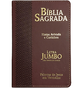 Bíblia RC  Letra Jumbo com Harpa Avivada e Corinhos - Marrom