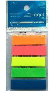 Adesivo Marca Página Fegol - 5 Cores Neon