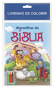 Livrinho de Colorir Maravilhas da Bíblia - Com 3 Giz de Cera