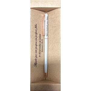 Caneta Estrela da manhã - Prata com Rose Gold