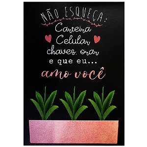 Quadro MDF Grande - Não Esqueça Carteira