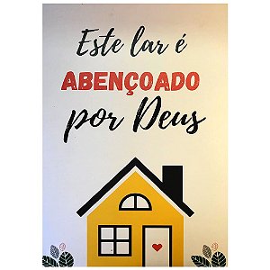 Quadro MDF Grande - Este Lar é Abençoado Por Deus Branco