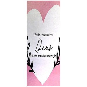 Quadro MDF Pequeno 10x25 - Feliz é Quem Deixa Deus