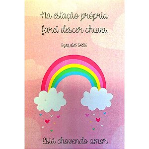 Quadro MDF Médio 15x21 - Na Estação Própria Farei Descer Chuva Rosa