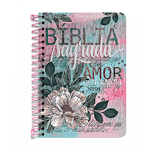 Bíblia Anote - NVI - Espiral - Flor Artística