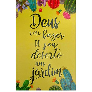 Quadro MDF Médio 15x21 - Deus Vai Fazer de Seu Deserto