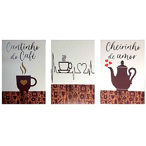 Kit Quadros MDF 20cmx30cm - Cheirinho de Amor