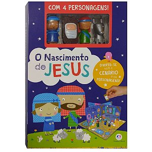 O Nascimento de Jesus Com 4 Personagens e Cenário - Ciranda Cultural
