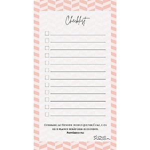 Bloquinho Checklist - Minimalista - Rosa