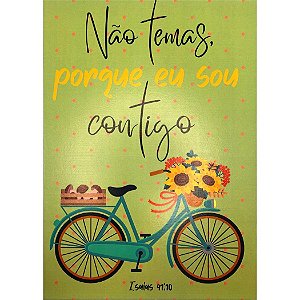 Quadro MDF Grande - Não Temas, Porque eu Sou Contigo - verde