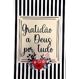 Quadro MDF Grande - Gratidão a Deus por Tudo - Listrado