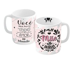 Caneca BMB - Mãe te Amo - Rosa