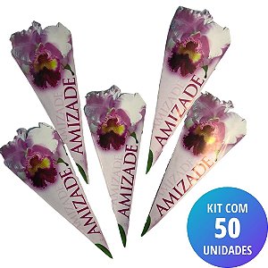 Kit 50 Unidades Cartão - Amizade Flor