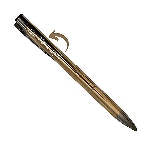 Caneta Metal Clássica 2 Listras - Personalizada com Nome - Cobre