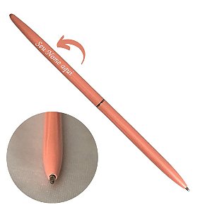 Caneta Metal Agulha - Personalizada com Nome - Rosa