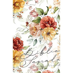 Bíblia RC Letra Gigante com Harpa Avivada e Corinho - Floral Aquarela - Capa Dura