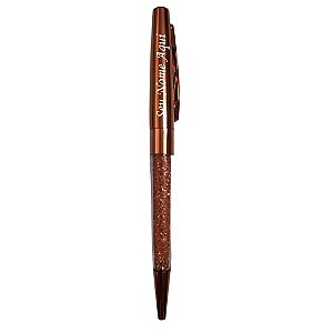 Caneta Metal Executiva com Strass Personalizada com Nome - Rose Gold