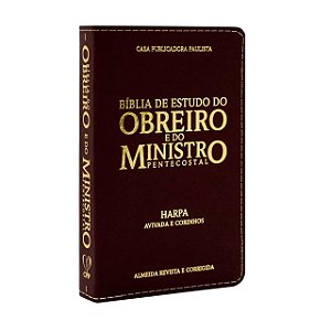 Bíblia do Obreiro e do Ministro Pentecostal RC Com Harpa Avivada e Corinhos - Vinho