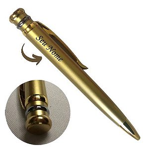 Caneta Metal Executiva Personalizada com Nome - Dourada e Prata