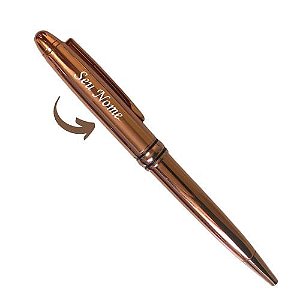 Caneta Metal Executiva Personalizada Arredondada - Rose