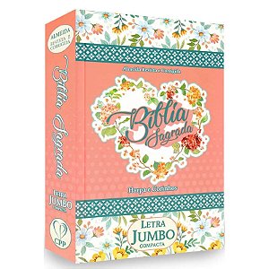 Bíblia RC, Letra Jumbo Compacta - C/Harpa e Corinhos - Coração Floral - Capa Dura - CPP