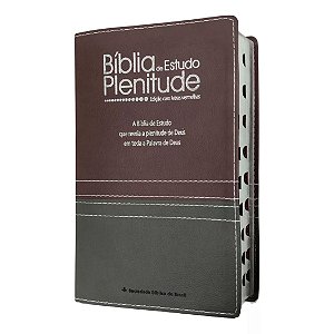 Bíblia de Estudo Plenitude RC - C/ Índice - Bordô e Chumbo - SBB