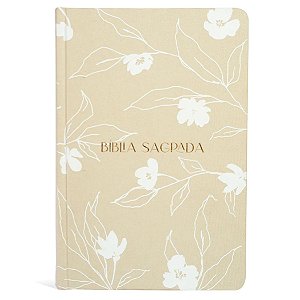 Bíblia The Purpose Book, Almeida Século 21 - C/ Espaço para Anotações - Tecido Jardim Bege