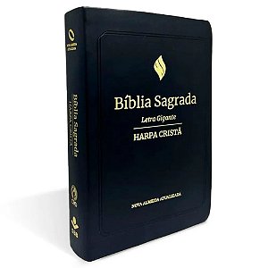 Bíblia NAA, Letra Gigante - C/Harpa Cristã - Luxo Preta - SBB